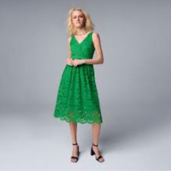 Simply Vera Vera Wang Green Midi Dress - Picture 1 of 4